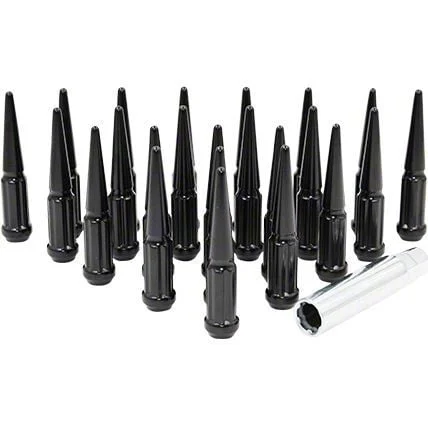 Black Spike Lug Nut Kit; 14mm x 1.5; Set of 20 (10-24 Camaro)