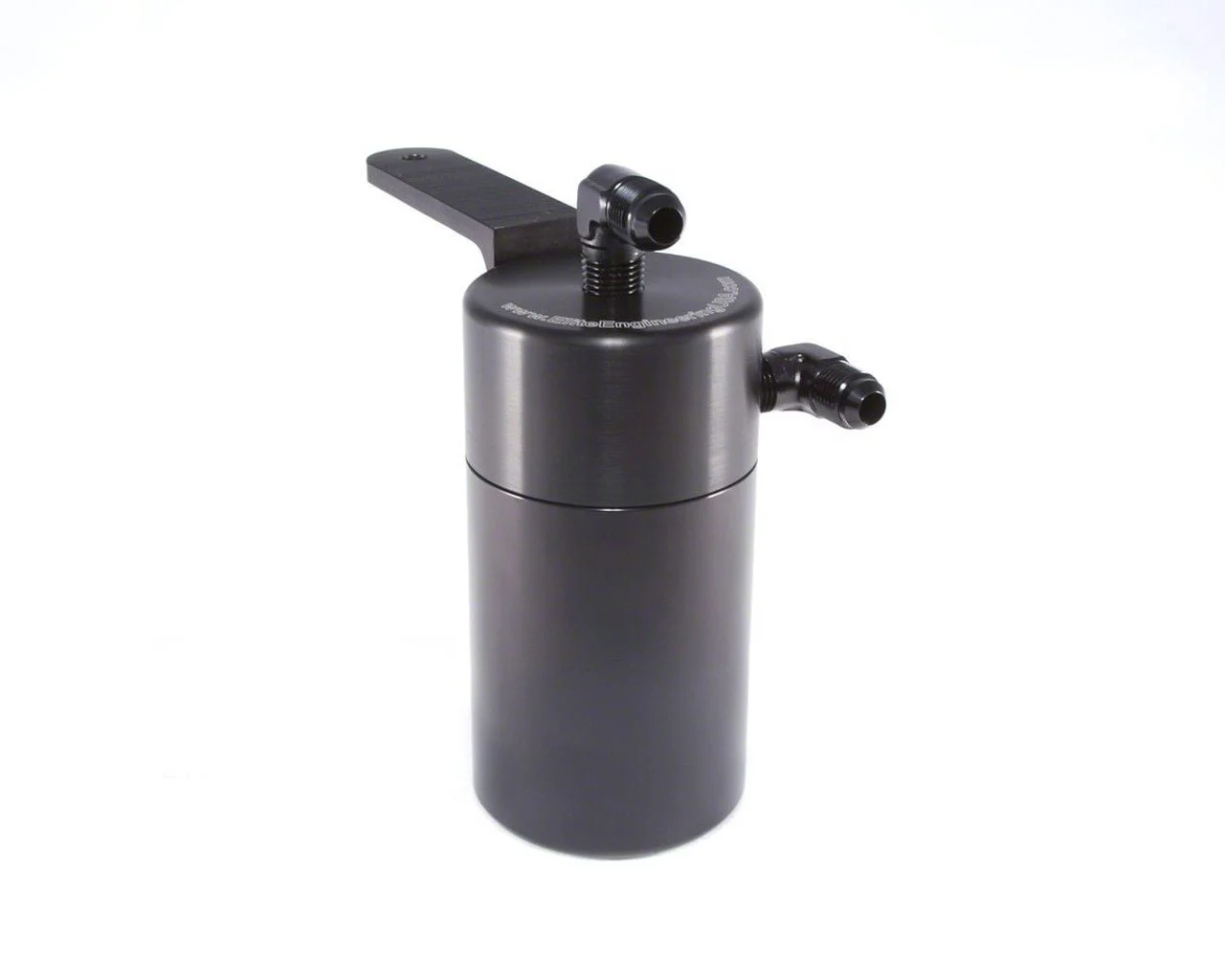 Black Standard Oil Catch Can; Black AN Fittings/Stainless Steel Braided Hoses (12-15 Camaro ZL1)