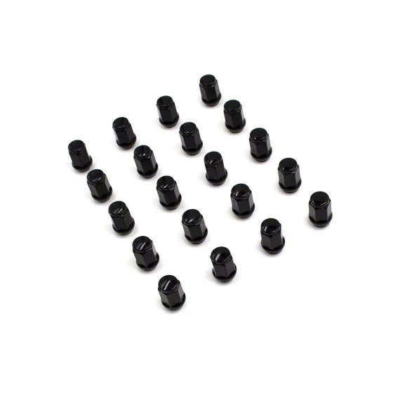 Bulge Black Acorn Lug Nut Kit; 3/4-Inch; Set of 20 (10-24 Camaro)