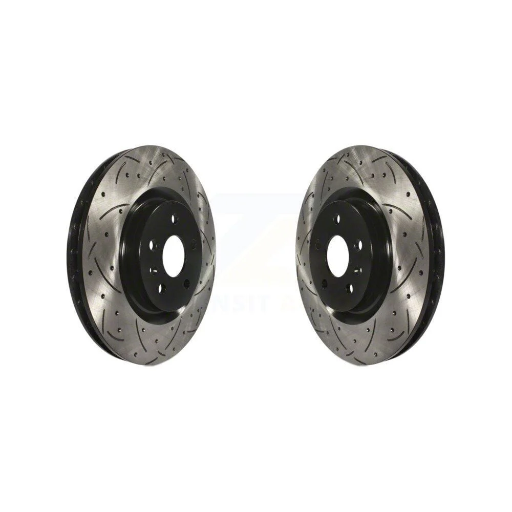 Drilled and Slotted Rotors; Front Pair (10-15 Camaro SS)