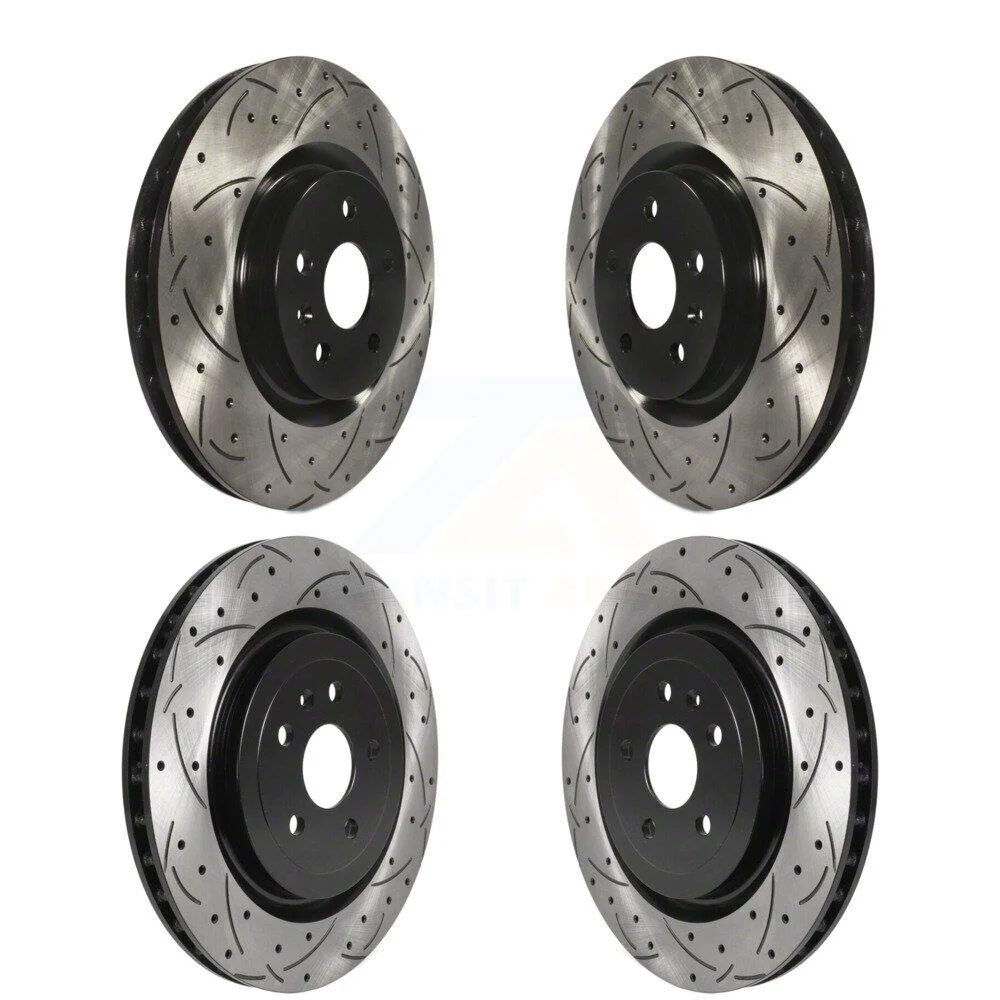 Drilled and Slotted Rotors; Front and Rear (10-15 Camaro SS)