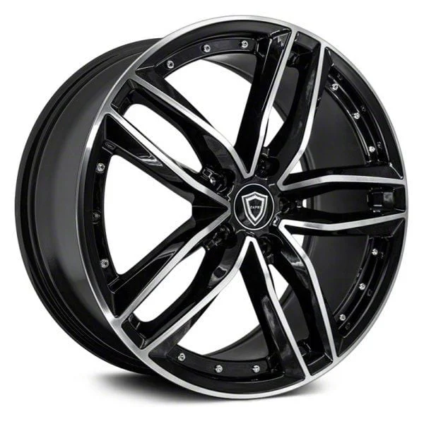 Capri Luxury C5228 Gloss Black Machined Wheel; 20x8.5; 35mm Offset (05-09 Mustang)