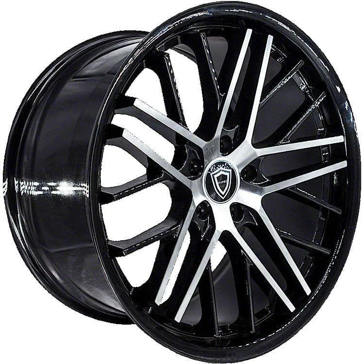 Capri Luxury C0104 Gloss Black Machined Wheel; Rear Only; 20x10.5; 15mm Offset (06-10 RWD Charger)