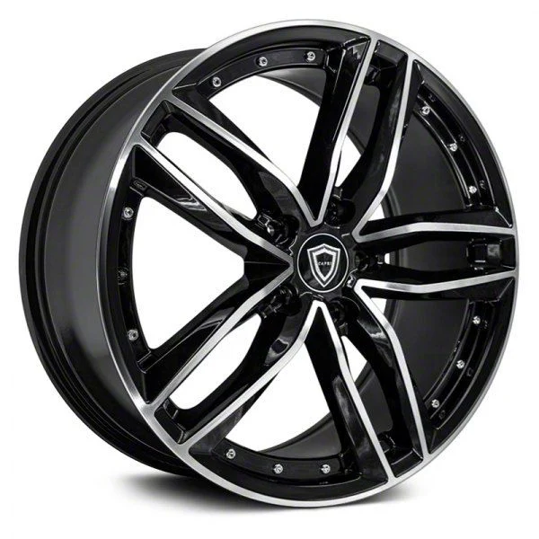 Capri Luxury C5228 Gloss Black Machined Wheel; 20x8.5; 35mm Offset (10-14 Mustang)
