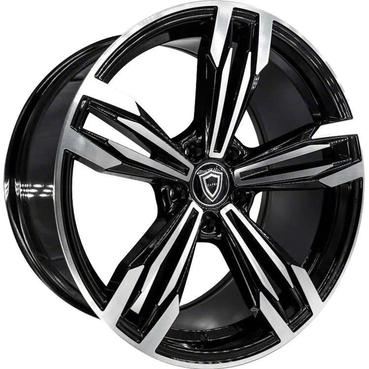 Capri Luxury C5111 Gloss Black Machined Wheel; 20x8.5; 15mm Offset (08-23 RWD Challenger)