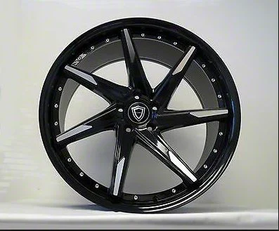 Capri Luxury C7023 Gloss Black Machined Wheel; 20x8.5; 35mm Offset (15-23 Mustang GT, EcoBoost, V6)