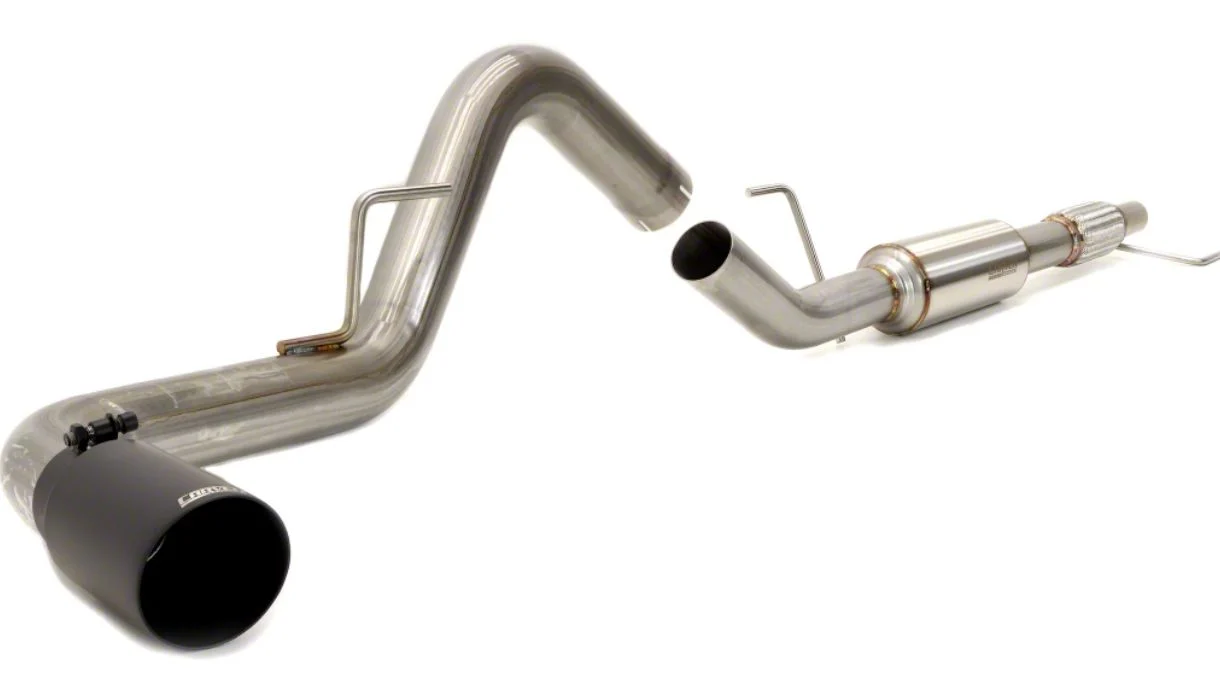 Carven Exhaust TR-Series Single Exhaust System with Ceramic Black Tip; Side Exit (15-20 2.7L EcoBoost F-150)