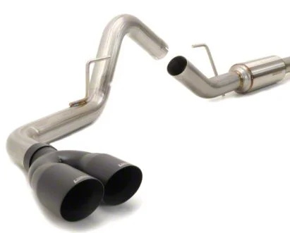 Carven Exhaust TR-Series Single Exhaust System with Ceramic Black Tips; Side Exit (15-20 2.7L EcoBoost F-150)