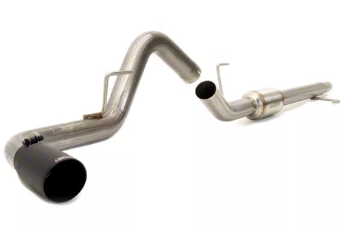 Carven Exhaust R-Series Single Exhaust System with Ceramic Black Tip; Side Exit (15-20 5.0L F-150)