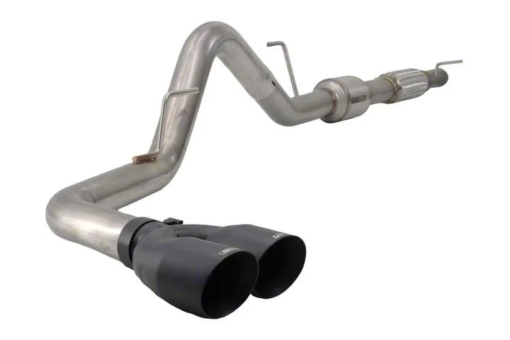 Carven Exhaust R-Series Single Exhaust System with Ceramic Black Tips; Side Exit (15-20 5.0L F-150)