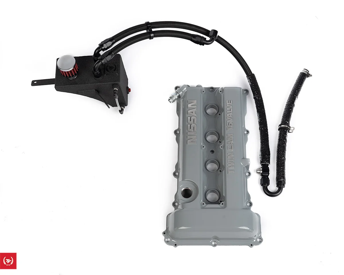 TF-Works S13 SR20DET Oil Catch Can Kit with Lines and Fittings