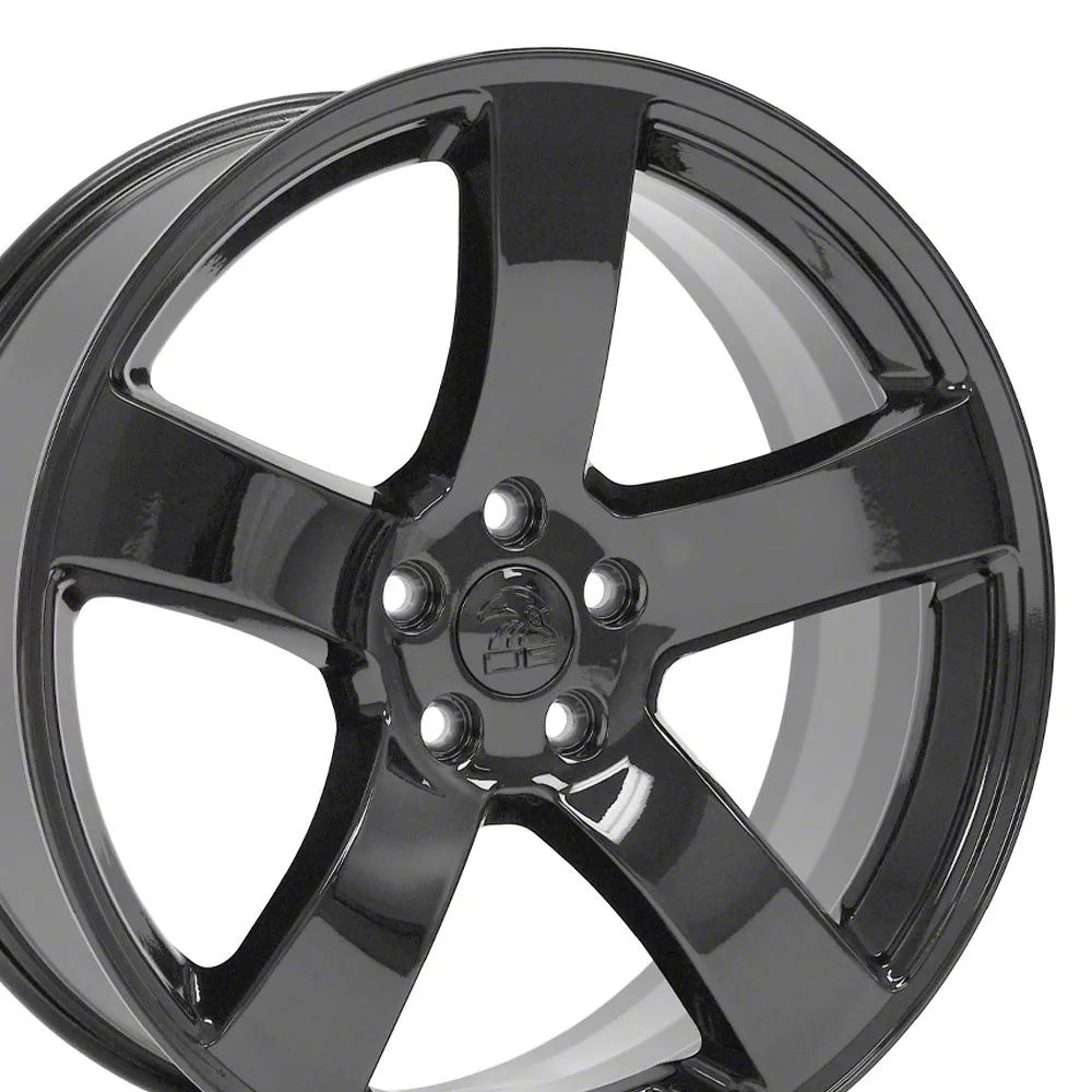 5-Spoke Style Gloss Black Wheel; 20x8; 24mm Offset (08-23 RWD Challenger, Excluding Widebody)
