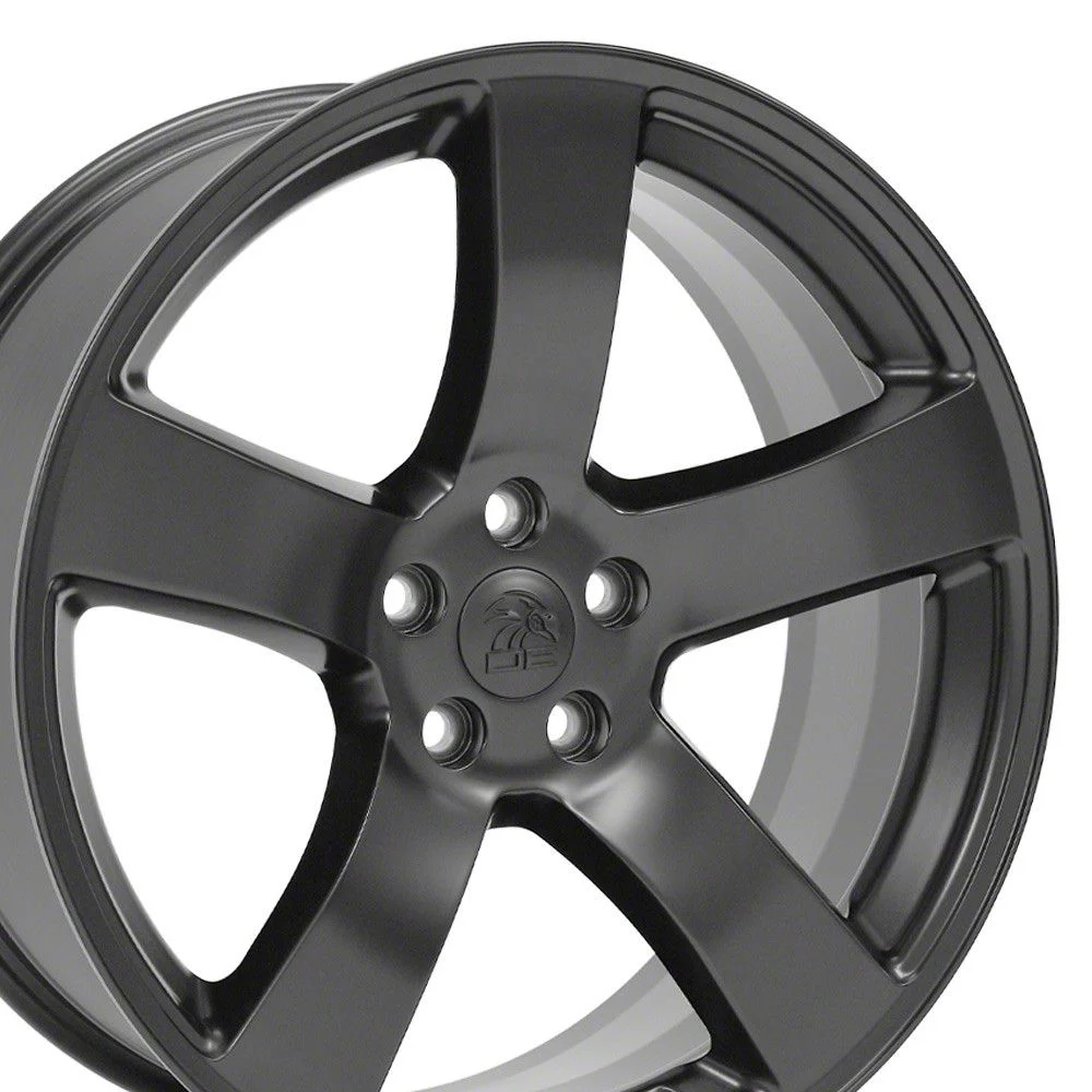 5-Spoke Style Satin Black Wheel; 20x8; 24mm Offset (08-23 RWD Challenger, Excluding Widebody)
