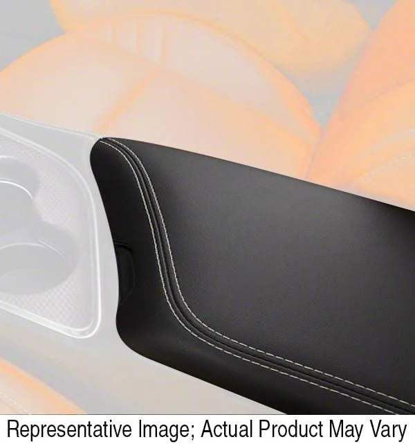 Armrest Cover; Black Alcantara with Red Stitching (15-23 Challenger)