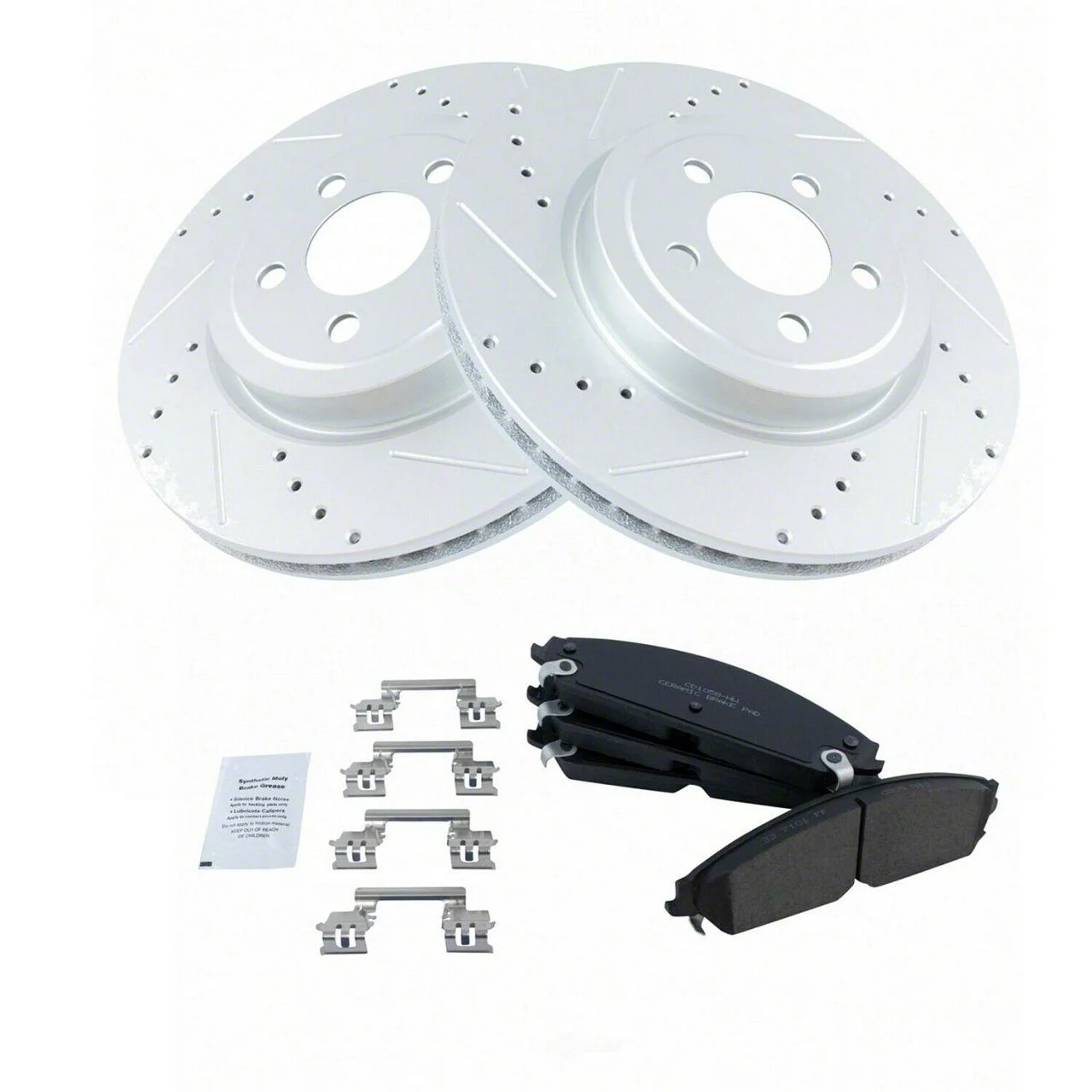 Ceramic Performance Brake Rotor and Pad Kit; Front (09-23 Challenger w/ Dual Piston Front Calipers)