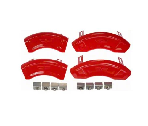 Aesthetic Brake Caliper Covers; Red; Front and Rear (11-16 RWD Charger w/ Single Piston Front Calipers)
