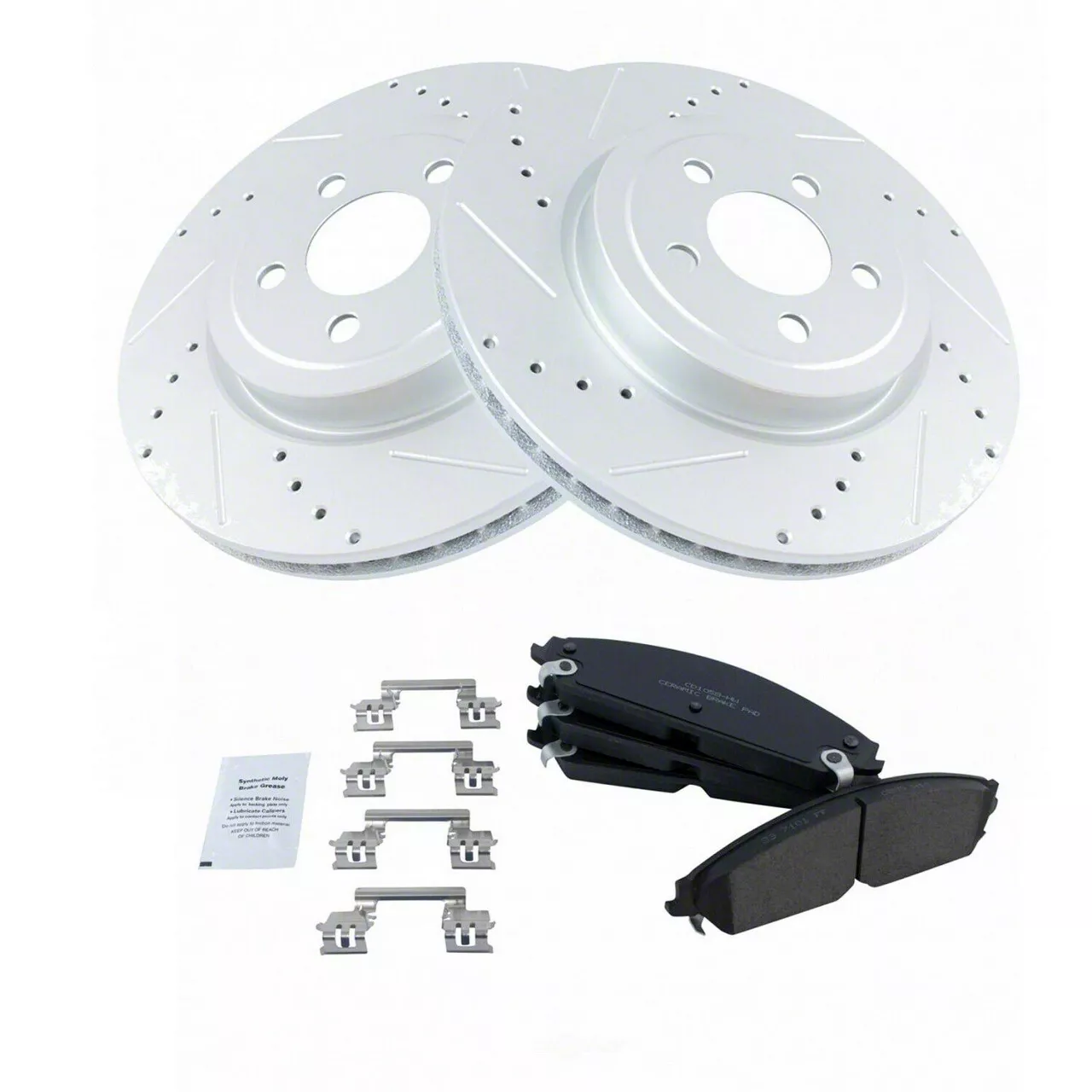 Ceramic Performance Brake Rotor and Pad Kit; Front (06-23 Charger w/ Dual Piston Front Calipers; 2014 Charger Pursuit w/ 345mm Front Rotors)