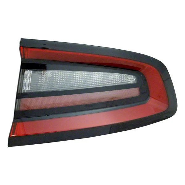 Outer Tail Light; Black Housing; Red Clear Lens; Passenger Side (15-19 Charger)
