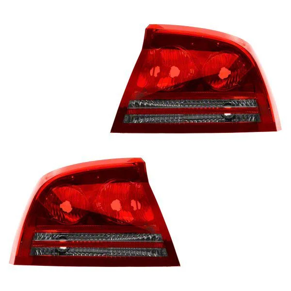 Tail Lights; Chrome Housing; Red Lens (06-08 Charger)