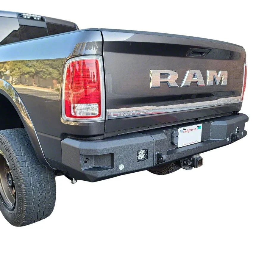 Attitude Series Rear Bumper; Not Pre-Drilled for Backup Sensors; Black Textured (10-18 RAM 3500)