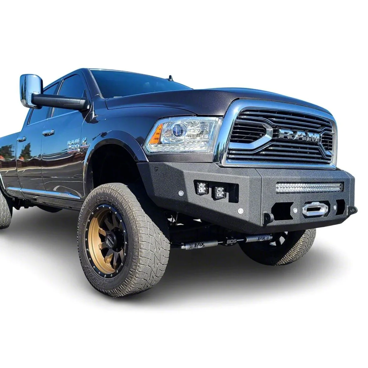 Attitude Series Winch Front Bumper; Pre-Drilled for Front Parking Sensors; Black Textured (10-18 RAM 3500)