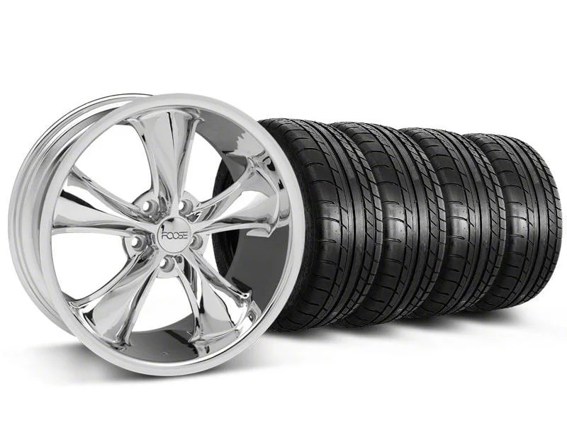 18x8.5 Foose Legend Wheel & Mickey Thompson Street Comp Tire Package (05-10 Mustang GT, V6)