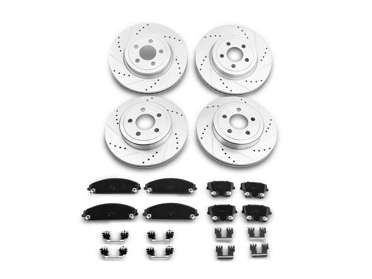 C&L Super Sport Brake Rotor and Pad Kit; Front and Rear (06-23 Charger w/ Dual Piston Front Calipers & 320mm Vented Rear Rotors)