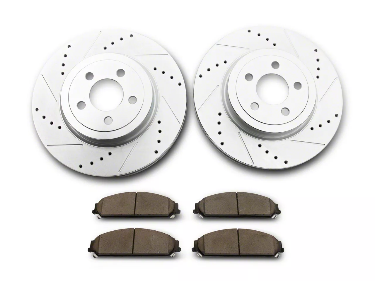 C&L Super Sport Brake Rotor and Pad Kit; Front (06-23 Charger w/ Dual Piston Front Calipers; 2014 Charger Pursuit w/ 345mm Front Rotors)