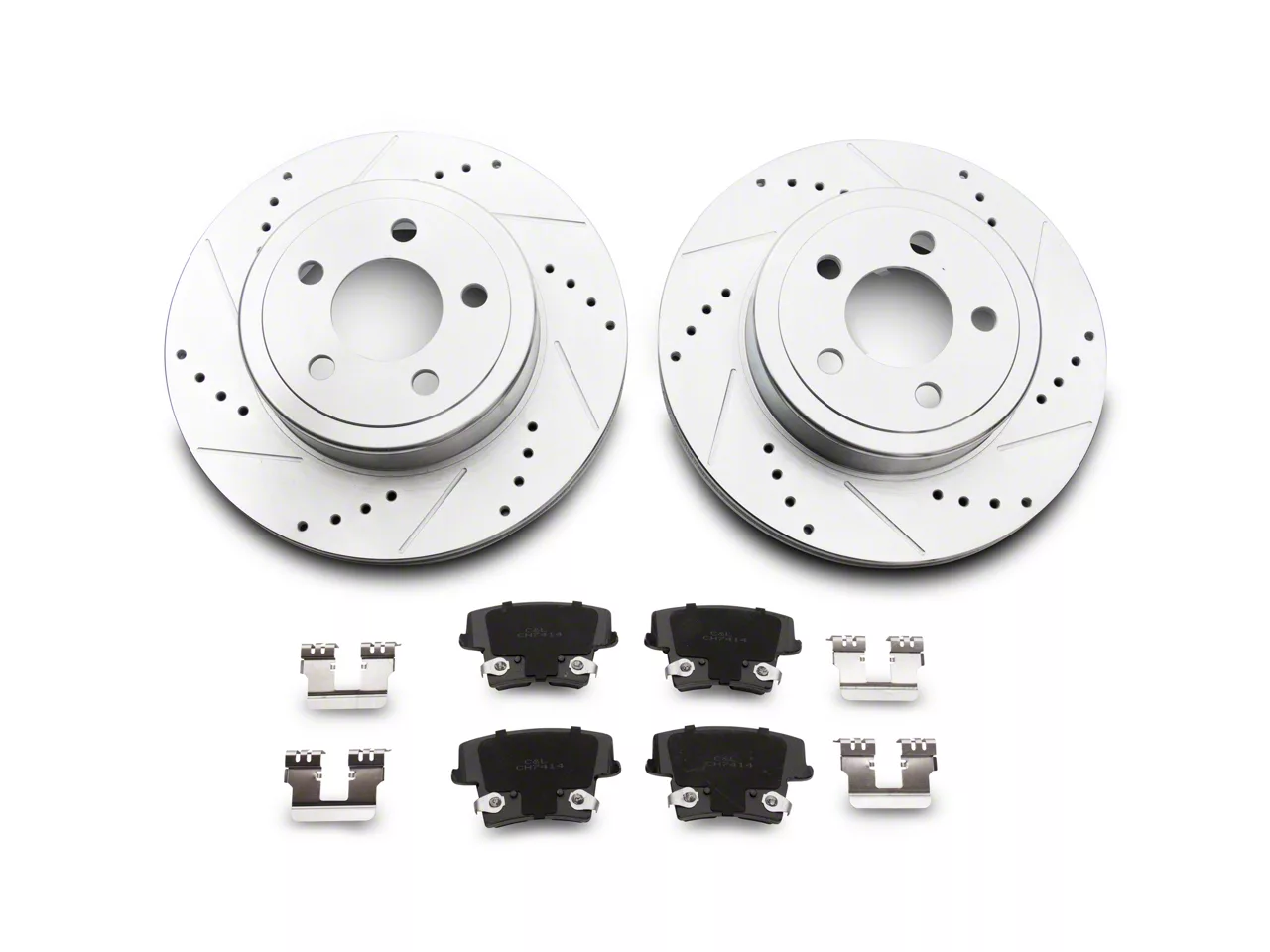 C&L Super Sport Brake Rotor and Pad Kit; Rear (06-23 Charger w/ Dual Piston Front Calipers & 320mm Vented Rear Rotors)