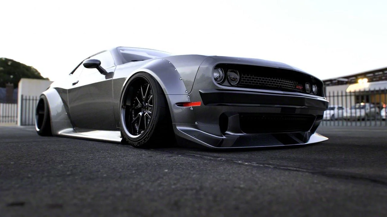 Clinched Flares Widebody Kit without Ducktail Rear Spoiler; Unpainted (08-23 Challenger)
