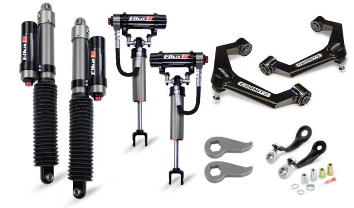 Cognito Motorsports 3-Inch Elite Leveling Kit with Elka 2.5 Reservoir Shocks (20-26 Sierra 2500 HD)