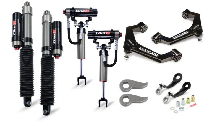 Cognito Motorsports 3-Inch Elite Leveling Kit with Elka 2.5 Reservoir Shocks (11-19 Sierra 2500 HD)