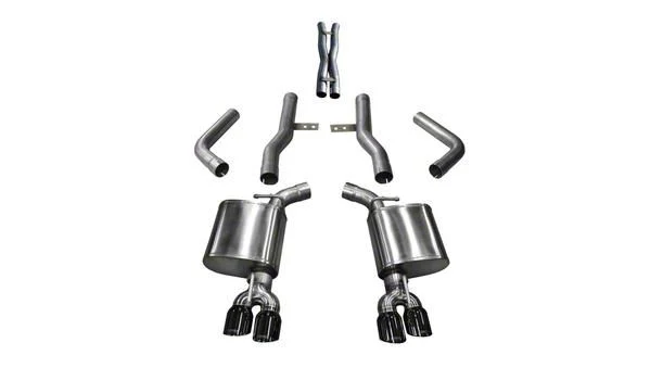 Corsa Performance Xtreme Cat-Back Exhaust with Twin Black Round Tips (17-23 5.7L HEMI Challenger)