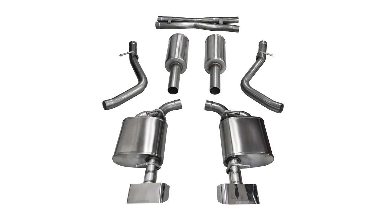 Corsa Performance Xtreme Cat-Back Exhaust with Polished Rectangular Tips (15-16 5.7L HEMI Challenger)