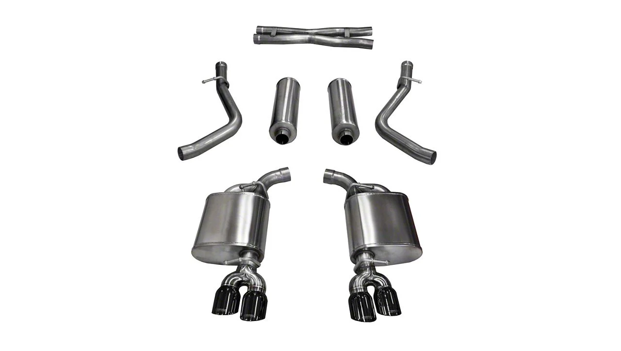 Corsa Performance Xtreme Cat-Back Exhaust with Twin Black Round Tips (15-16 5.7L HEMI Challenger)