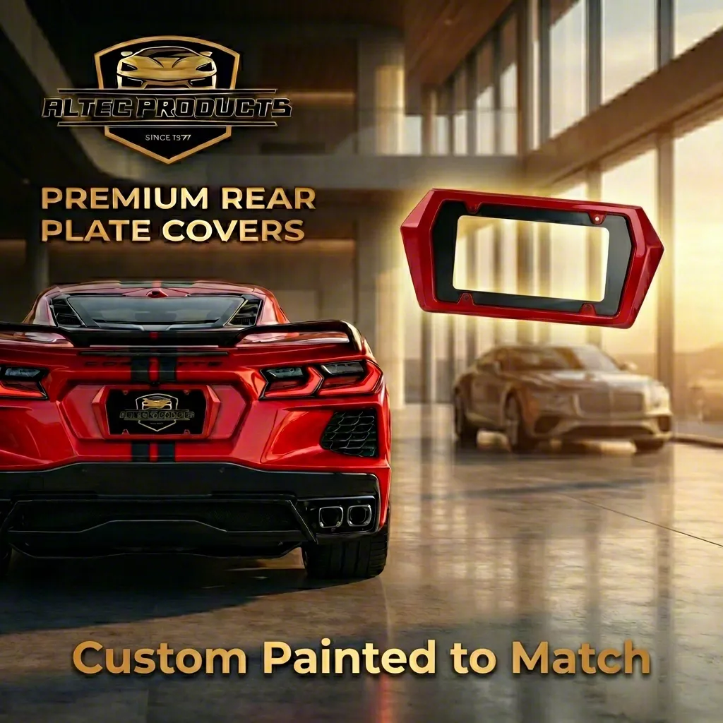 Altec Boomerang Rear License Frame; Red Mist Metallic (14-26 Corvette C7 & C8)