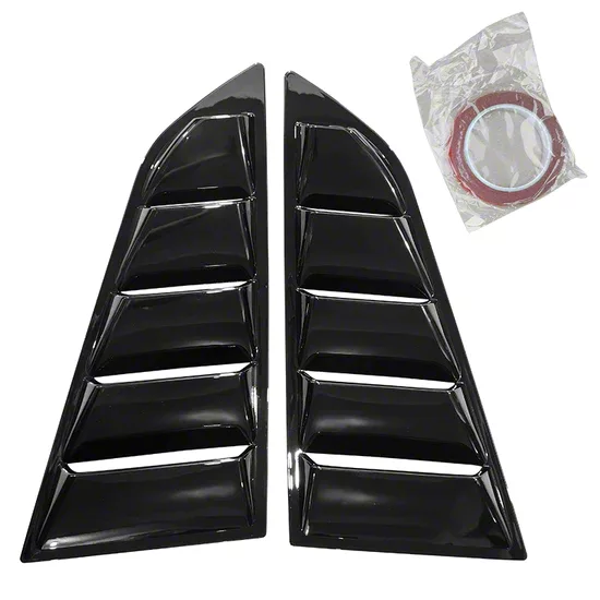 Classic Style Side Window Louvers; Gloss Black (14-19 Corvette C7 Coupe)