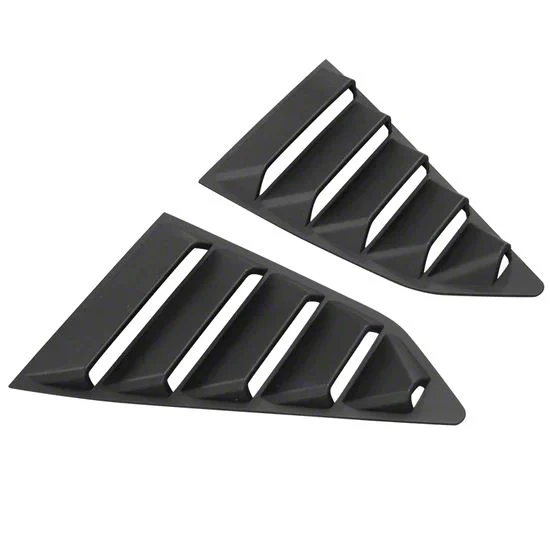 Classic Style Side Window Louvers; Matte Black (14-19 Corvette C7 Coupe)