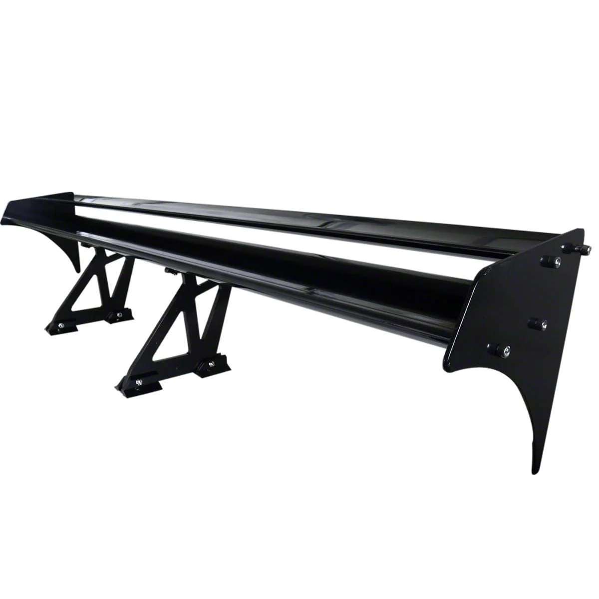 Double Deck Aluminum Non-Adjustable Trunk Spoiler Wing; 52-Inch (Universal; Some Adaptation May Be Required)