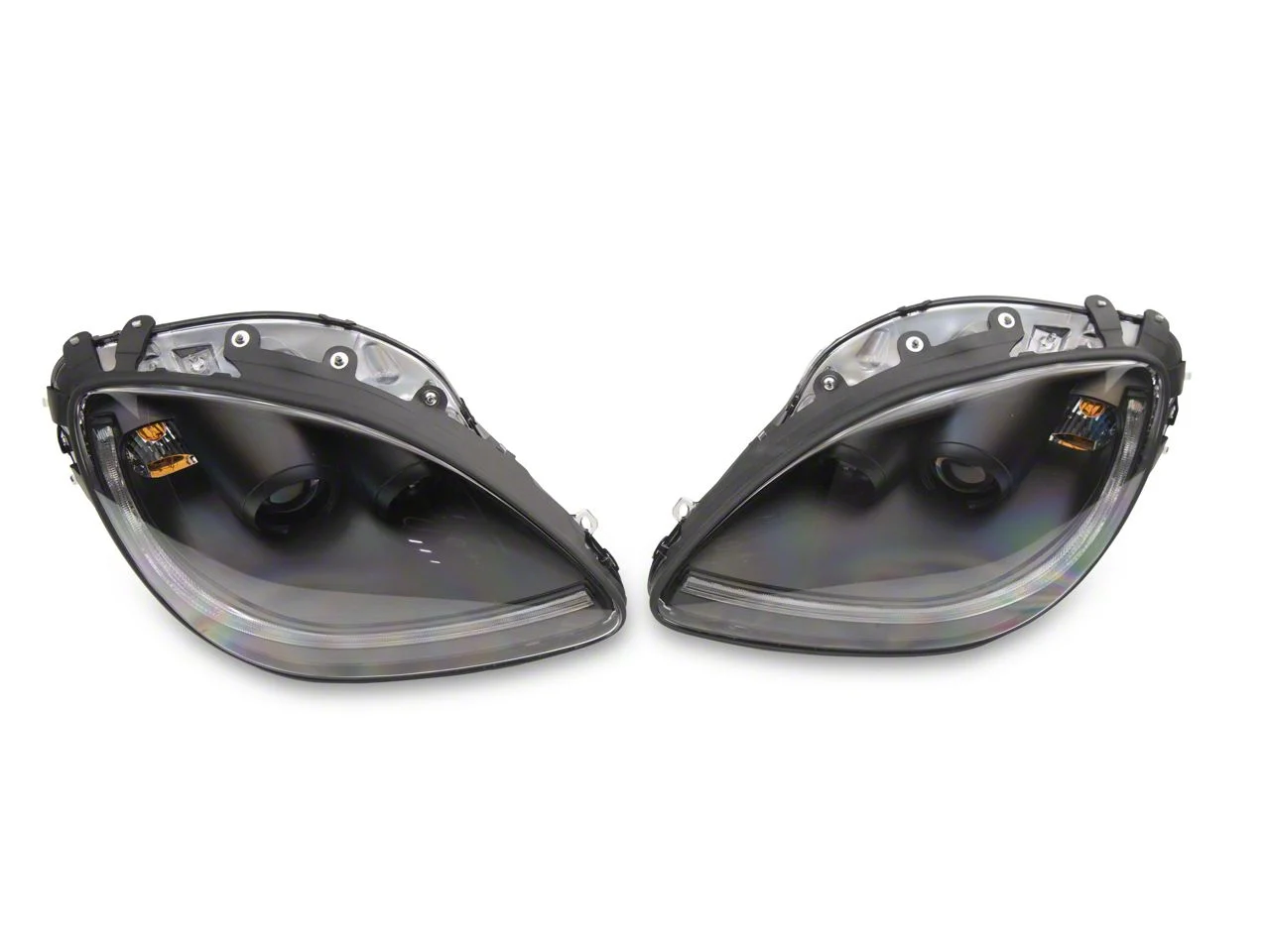 Sequential Light Bar Projector Headlights; Black Housing; Clear Lens (05-13 Corvette C6)