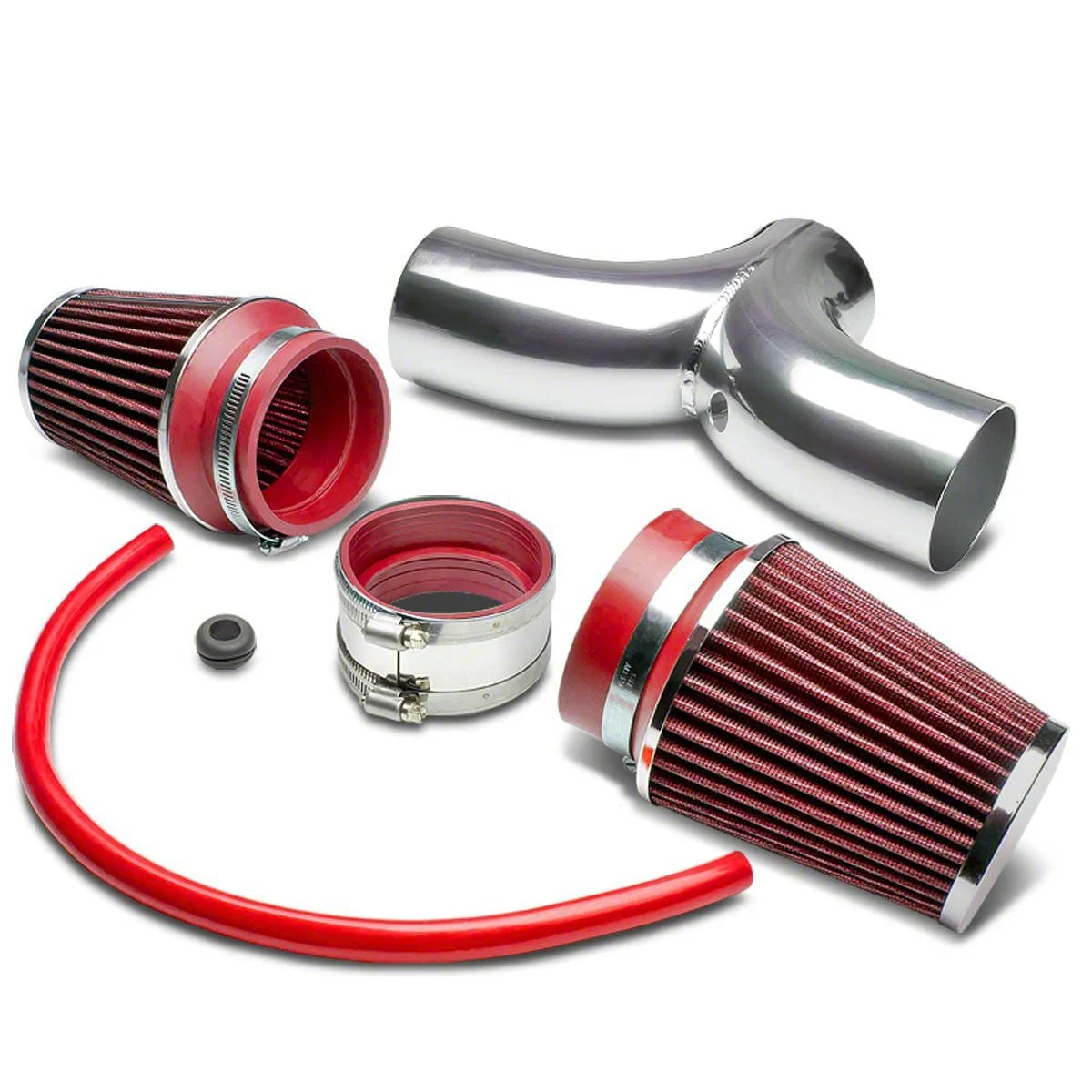 Short Ram Dual Air Intake with Red Filter (02-04 Corvette C5)