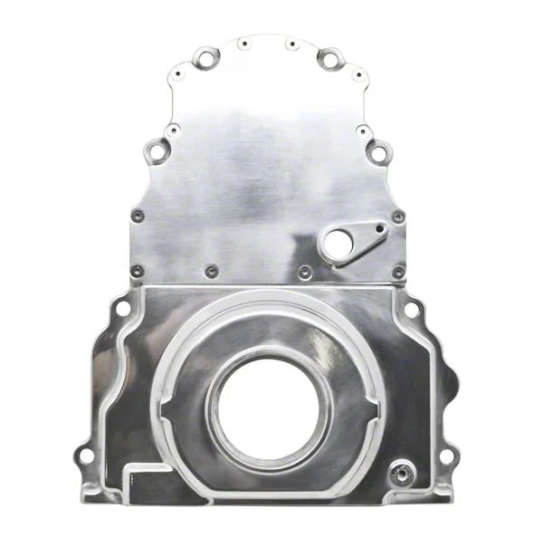 Two-Piece Timing Cover with Cam Sensor Hole; Polished (05-13 Corvette C6)