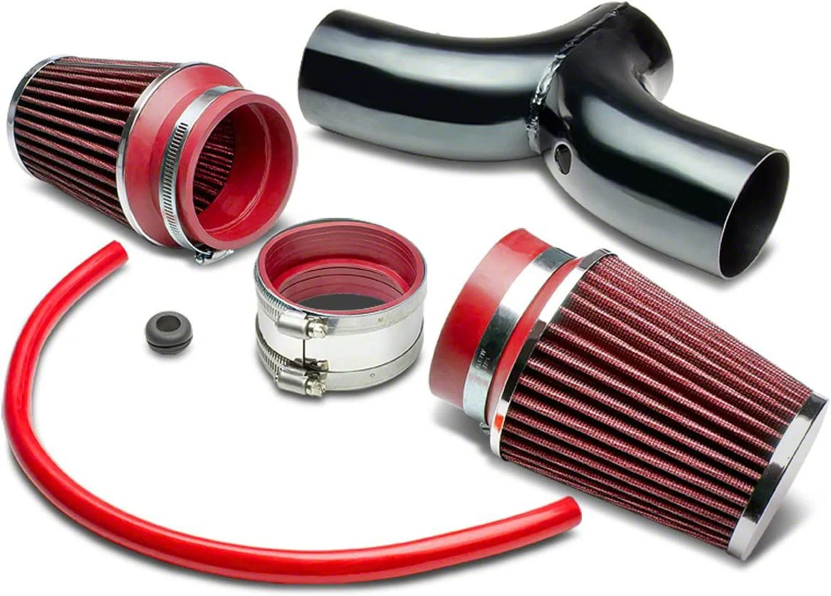 Aluminum Short Ram Intake with Red Filter and Heat Shield (02-04 Corvette C5)