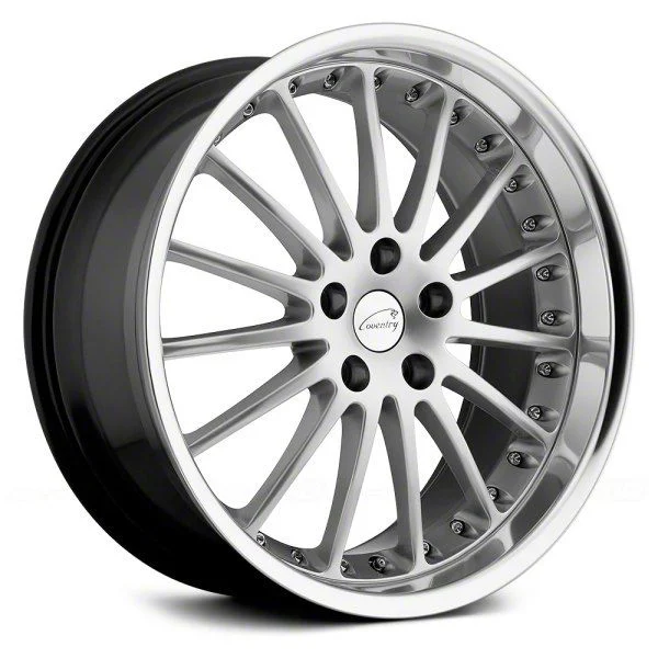 Coventry Wheels Whitley Hyper Silver with Mirror Cut Lip Wheel; 18x9.5; 63mm Offset (21-26 Mustang Mach-E, Excluding GT)