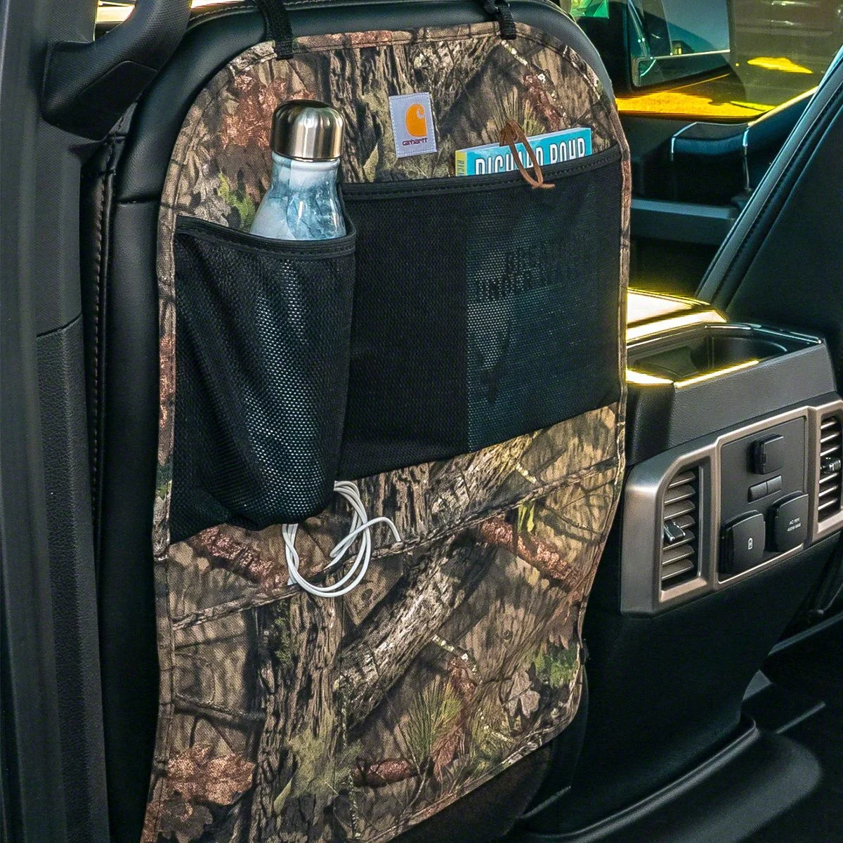 Covercraft Carhartt Seatback Organizer; Mossy Oak Camo (Universal; Some Adaptation May Be Required)