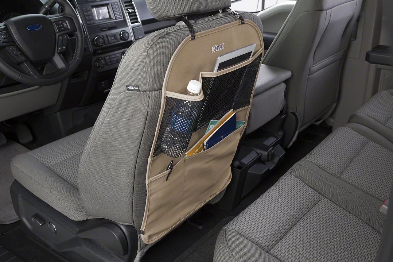 Covercraft Polycotton Seatback Organizer; Taupe (Universal; Some Adaptation May Be Required)