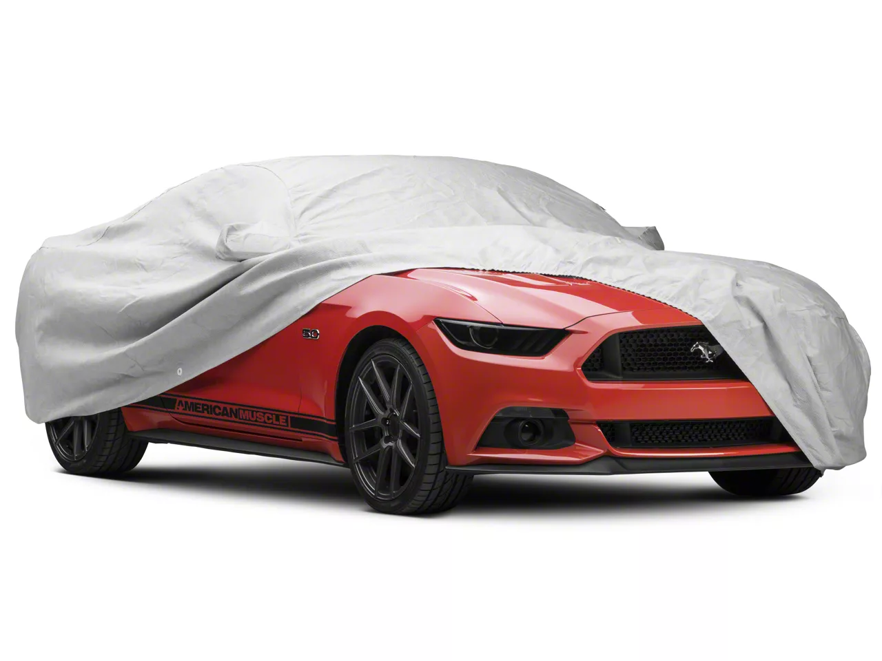 Covercraft Custom Car Covers 5-Layer Softback All Climate Car Cover without Antenna Pocket; Gray (15-26 Mustang Fastback, Excluding GT500)