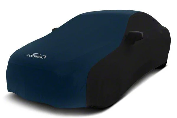 Coverking Satin Stretch Indoor Car Cover; Black/Dark Blue (12-15 Camaro ZL1 Convertible)