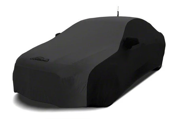 Coverking Satin Stretch Indoor Car Cover; Black/Dark Gray (12-15 Camaro ZL1 Convertible)