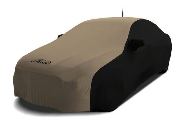 Coverking Satin Stretch Indoor Car Cover; Black/Sahara Tan (12-15 Camaro ZL1 Convertible)